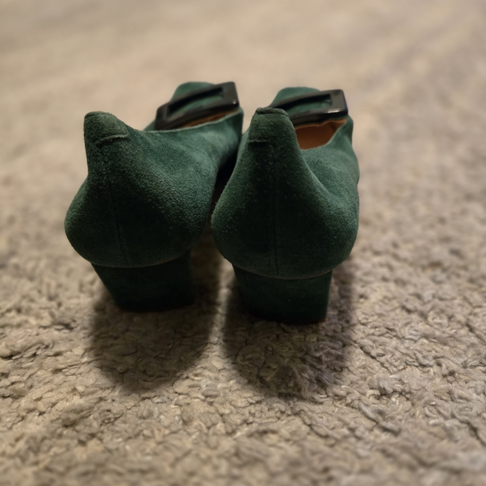 Roger Vivier Belle Vivier Suede Pumps - Emerald Green Eu 37 - Picture 3 of 11
